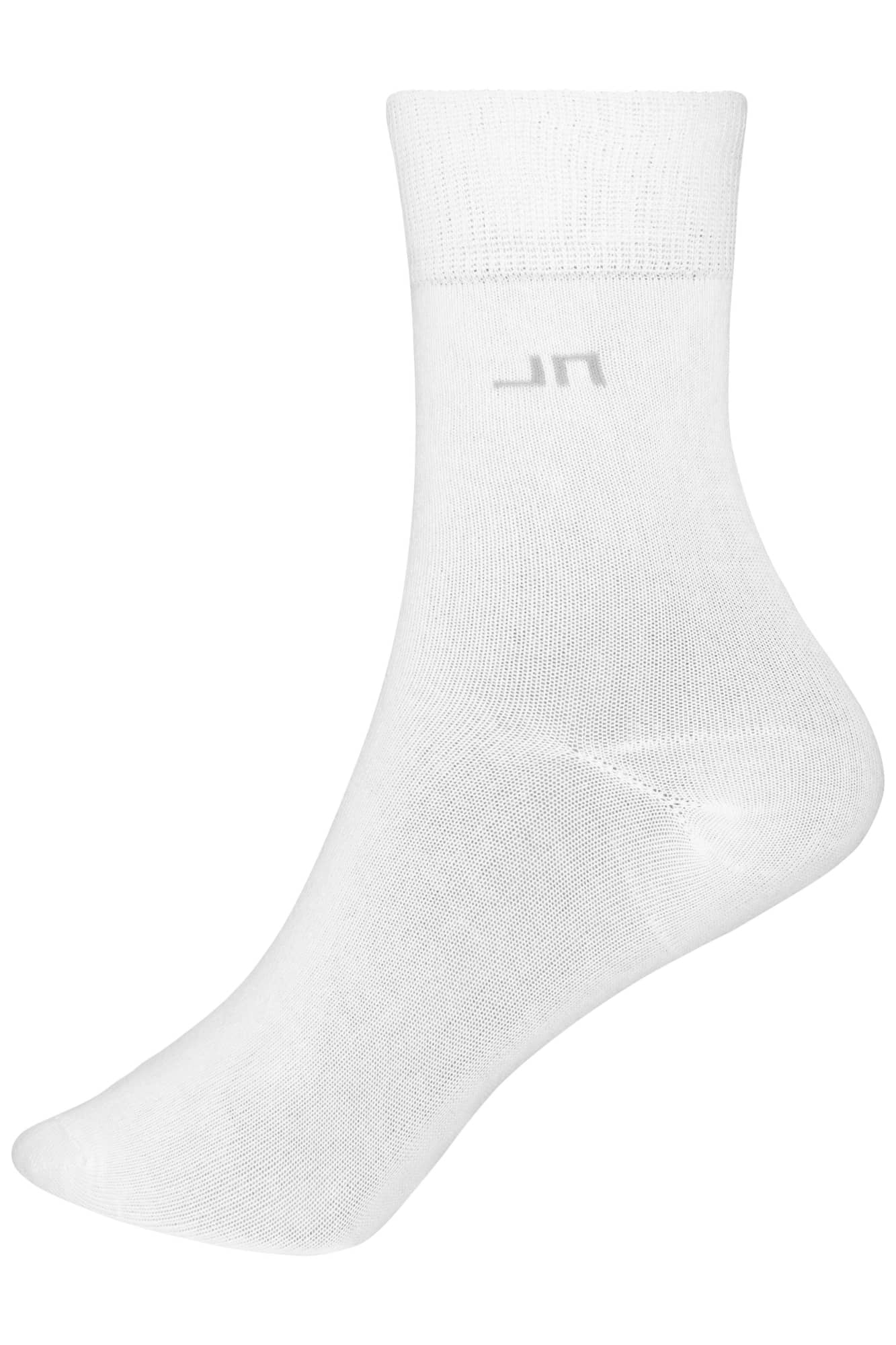 A pair of white sport socks with a subtle logo, designed for athletic use. Function Sport Socks - Image 1