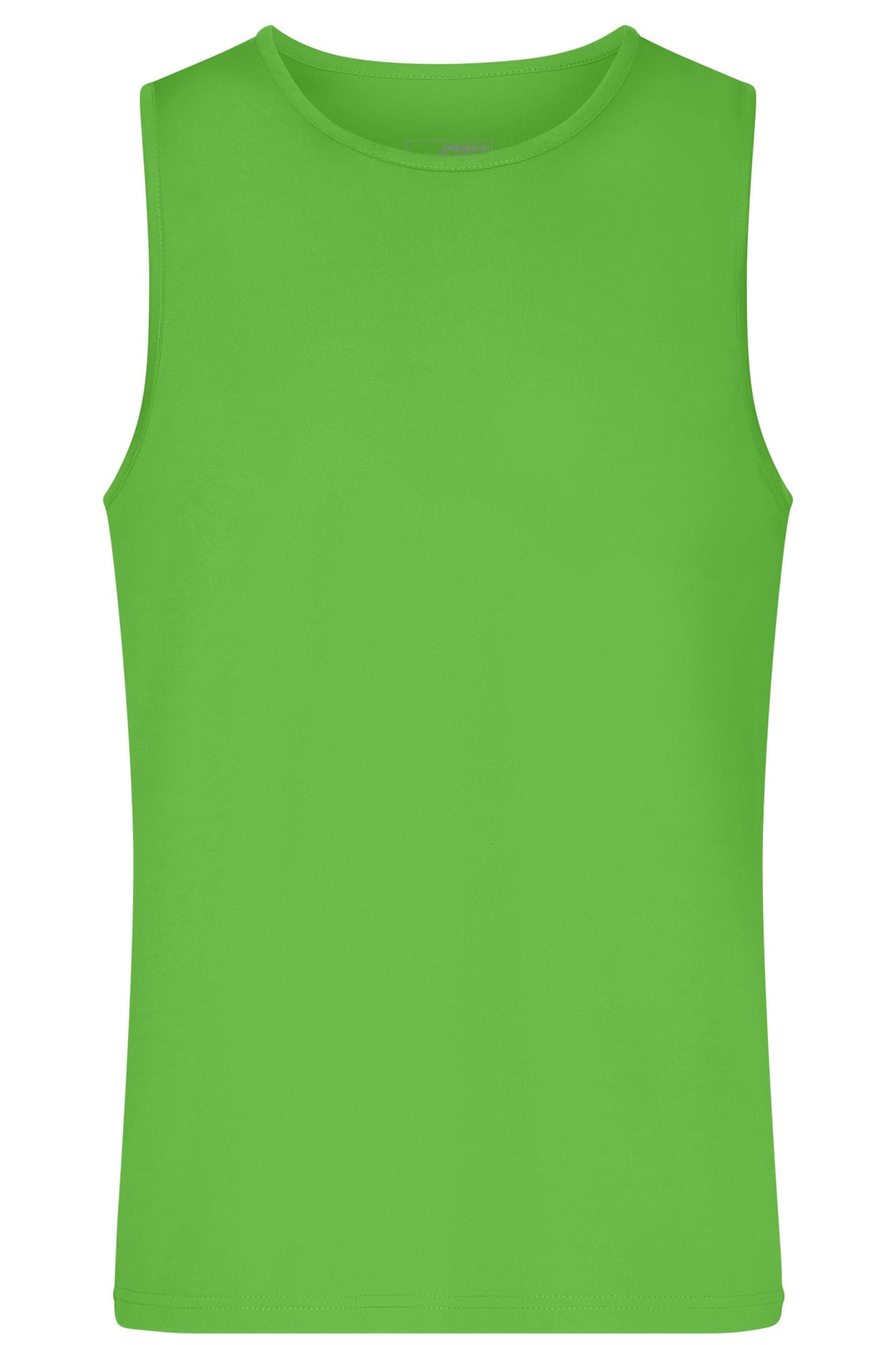 A bright green men's active tank top with a round neck and sleeveless design. It features a logo on the front. Mens Active Tanktop - Image 1
