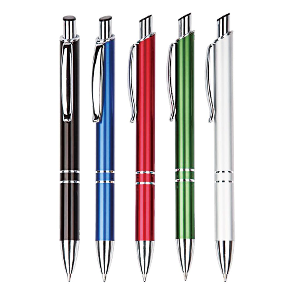 A set of five Columba pens in black, blue, red, green, and silver, featuring a shiny finish and a clip. Columba aluminum pencil - Image 1