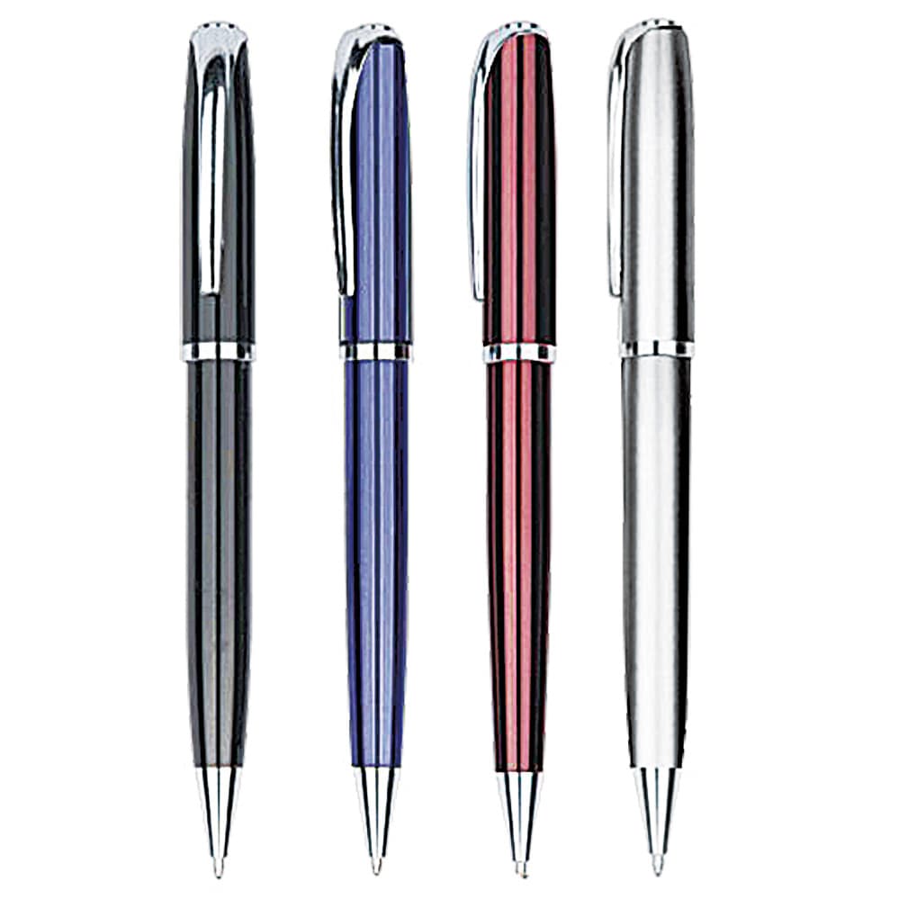 A collection of Eridanus metal pens in black, blue, red, and silver, featuring polished finishes and clip designs. Eridanus barss pen - Image 1