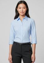Womens Micro Check 3/4 Sleeve Shirt