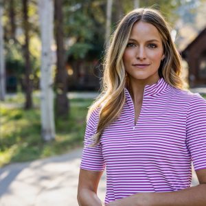 Ladies Virtue Eco Pique Stripe Polo