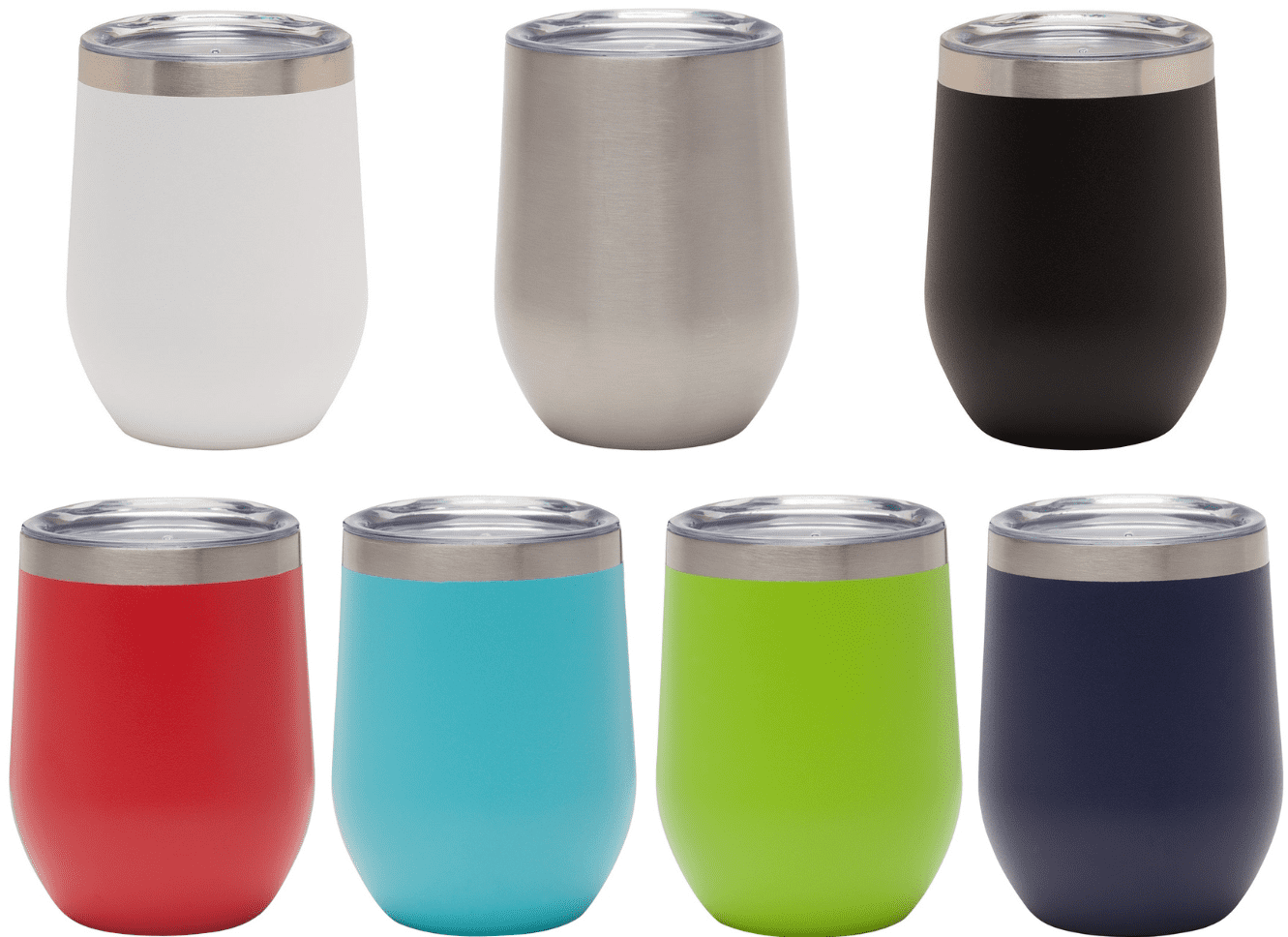 A drink bottle with a stainless steel lid, available in white, silver, black, red, blue, green, and navy. Features a logo. 350ml Matador Coffee Cup - Image 1