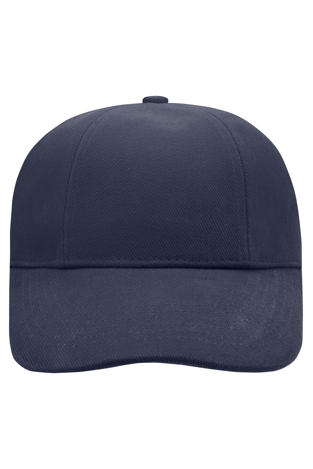 A navy blue six-panel cap featuring a curved brim and a logo. Turned 6 Panel Cap - Image 1