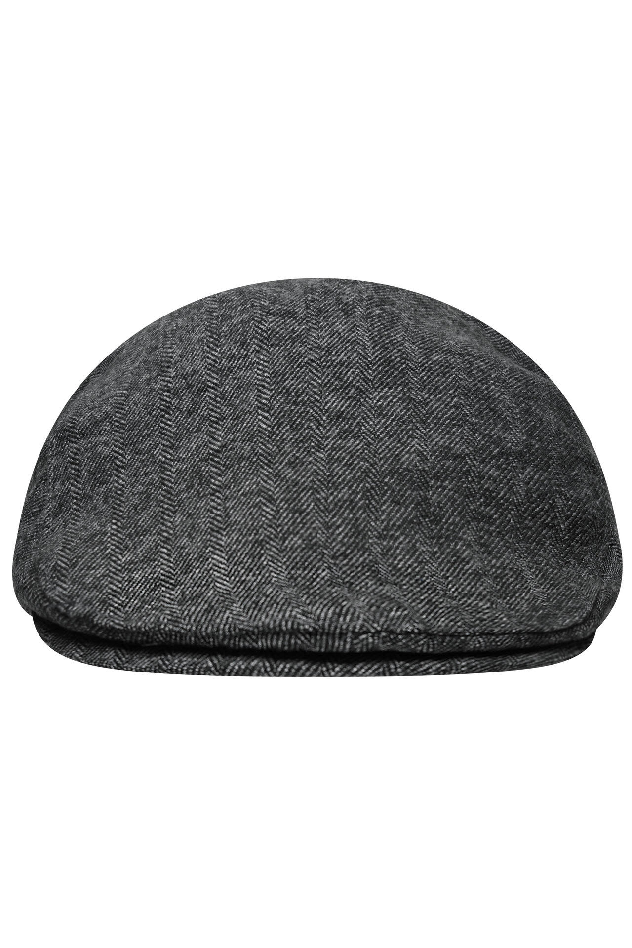 A Dandy Cap in grey herringbone pattern, featuring an oval shape and a soft fabric texture. Dandy Cap - Image 1