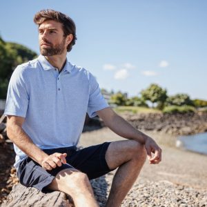 Men's Virtue Eco Pique Botanical Print Polo