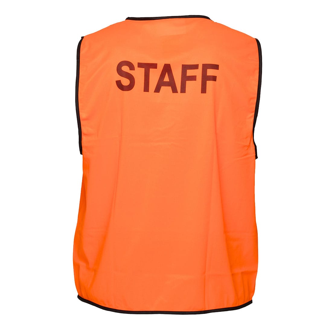 An orange hi-vis vest designed for staff, featuring a logo and a sleeveless design. Hi-Vis Class D Staff Vest - Image 1