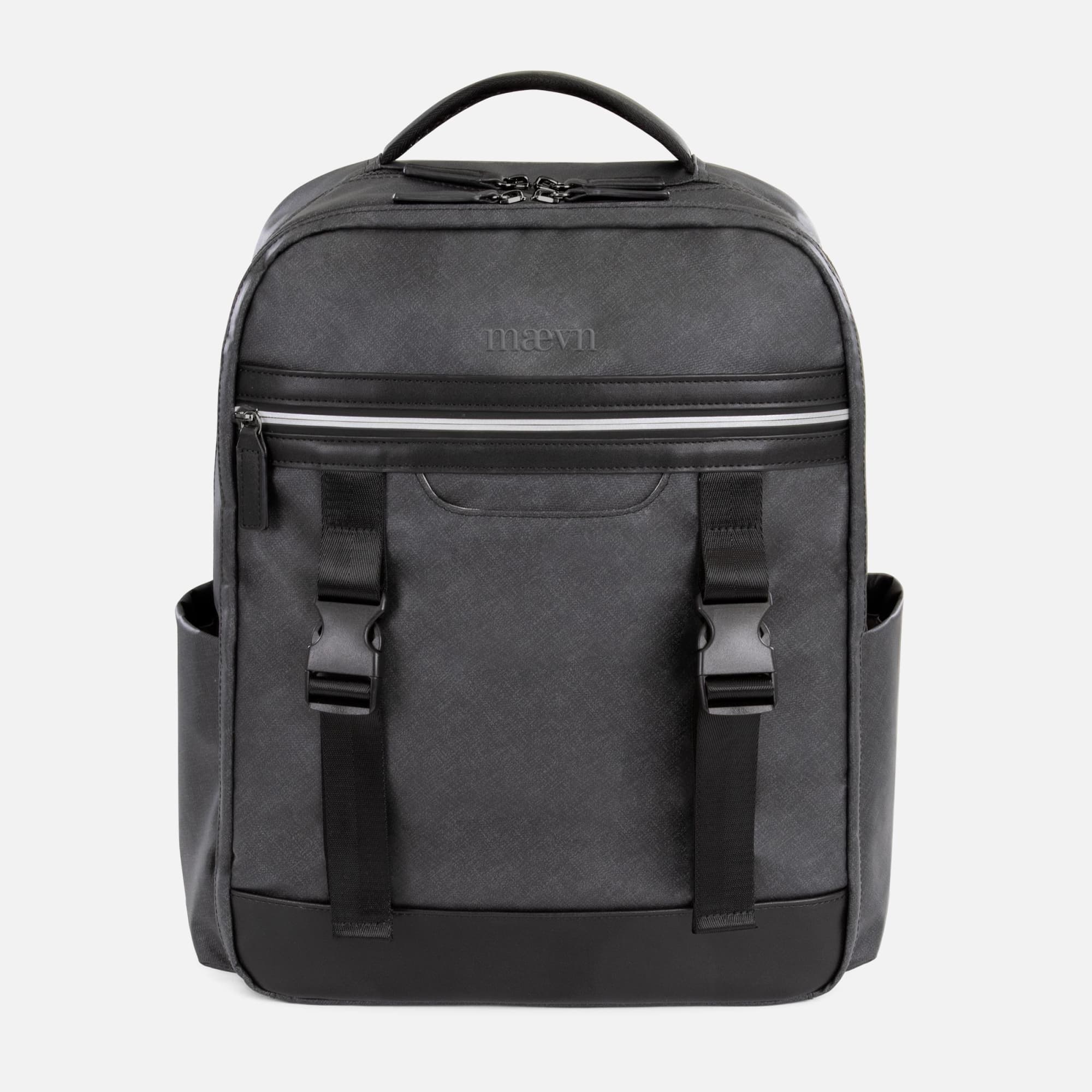 A grey utility backpack with multiple pockets, a sleek design, and a logo on the front. ReadyGo Bag Utility Pro Backpack - Image 1