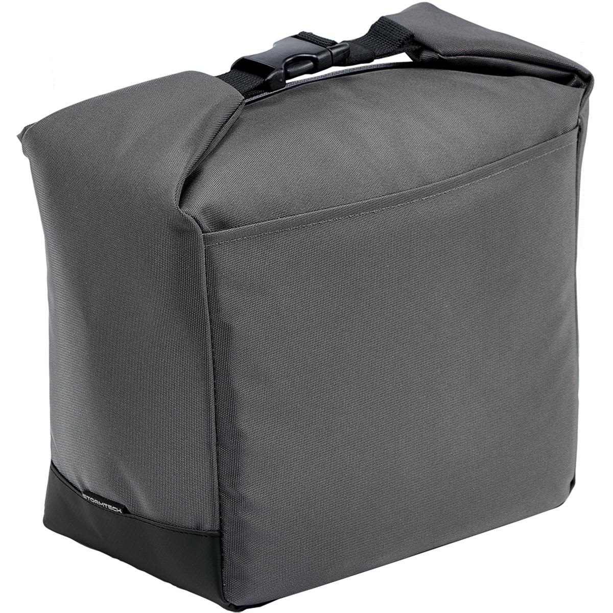 A grey cooler bag featuring a sturdy handle and a secure closure, ideal for keeping items cool. Oasis 12 Pack Cooler - Image 1