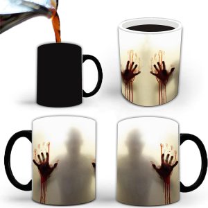 11 OZ Heat Sensitive Color Changing Walking Corpse Horror Coffee Mugs