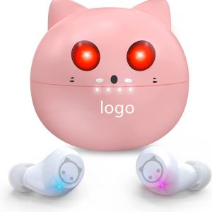 Cute Kittycat Cartoon Design in-Ear TWS Wireless Earset with Dual Micphone