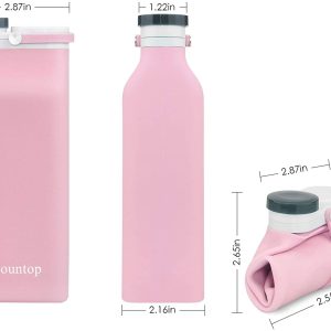 Portable Food Grade Silicone Foldable Travel Reusable Leak Proof Water Bottles
