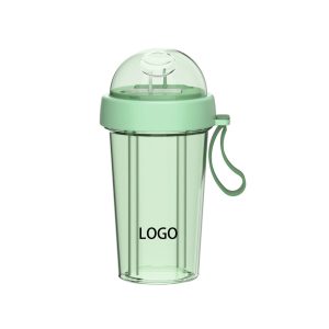 14 oz. Compartmentalised Double Drinking Straw Mug