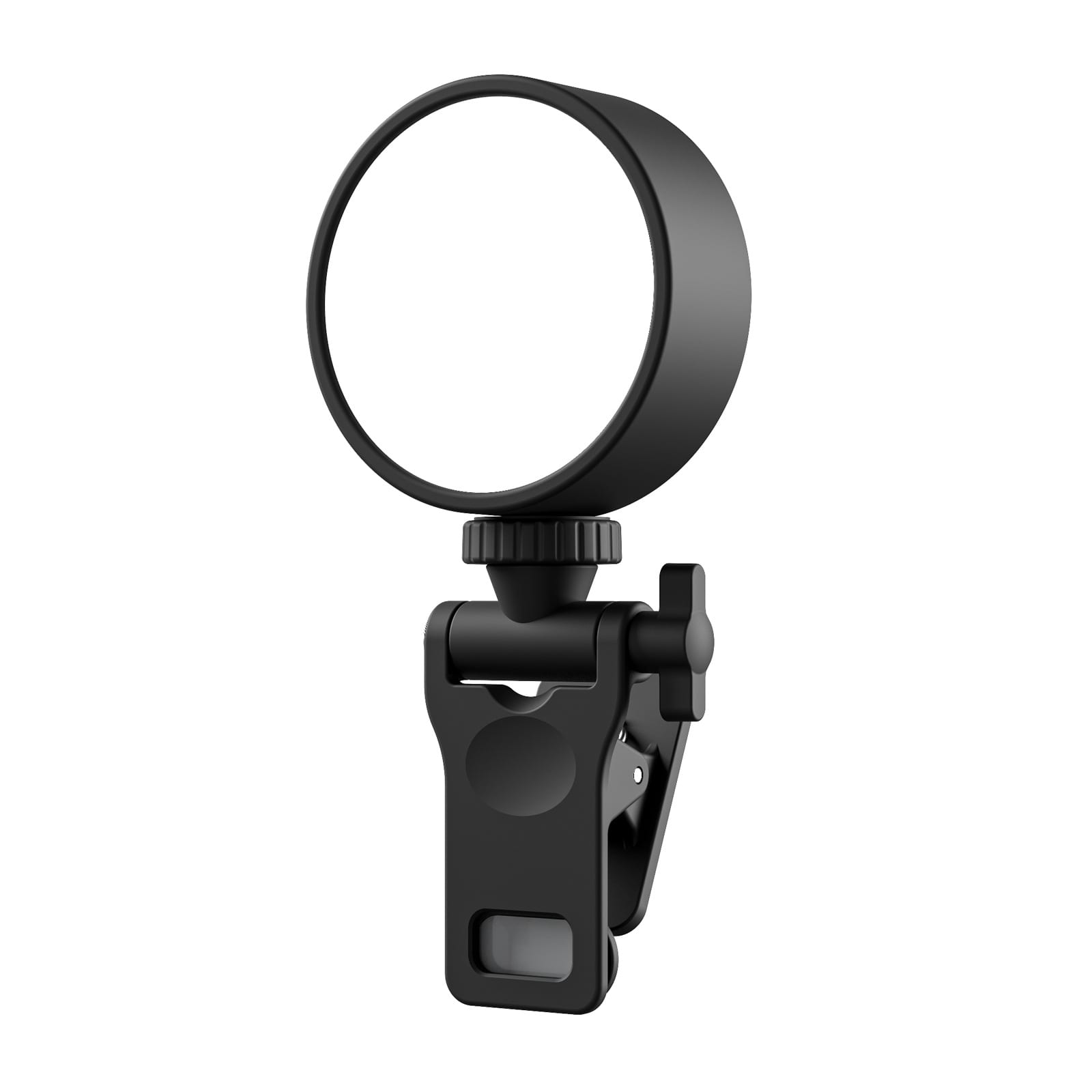 A black conferencing lighting kit with a circular light and a adjustable clamp for secure attachment. Conferencing Lighting Kit LITE - Image 1