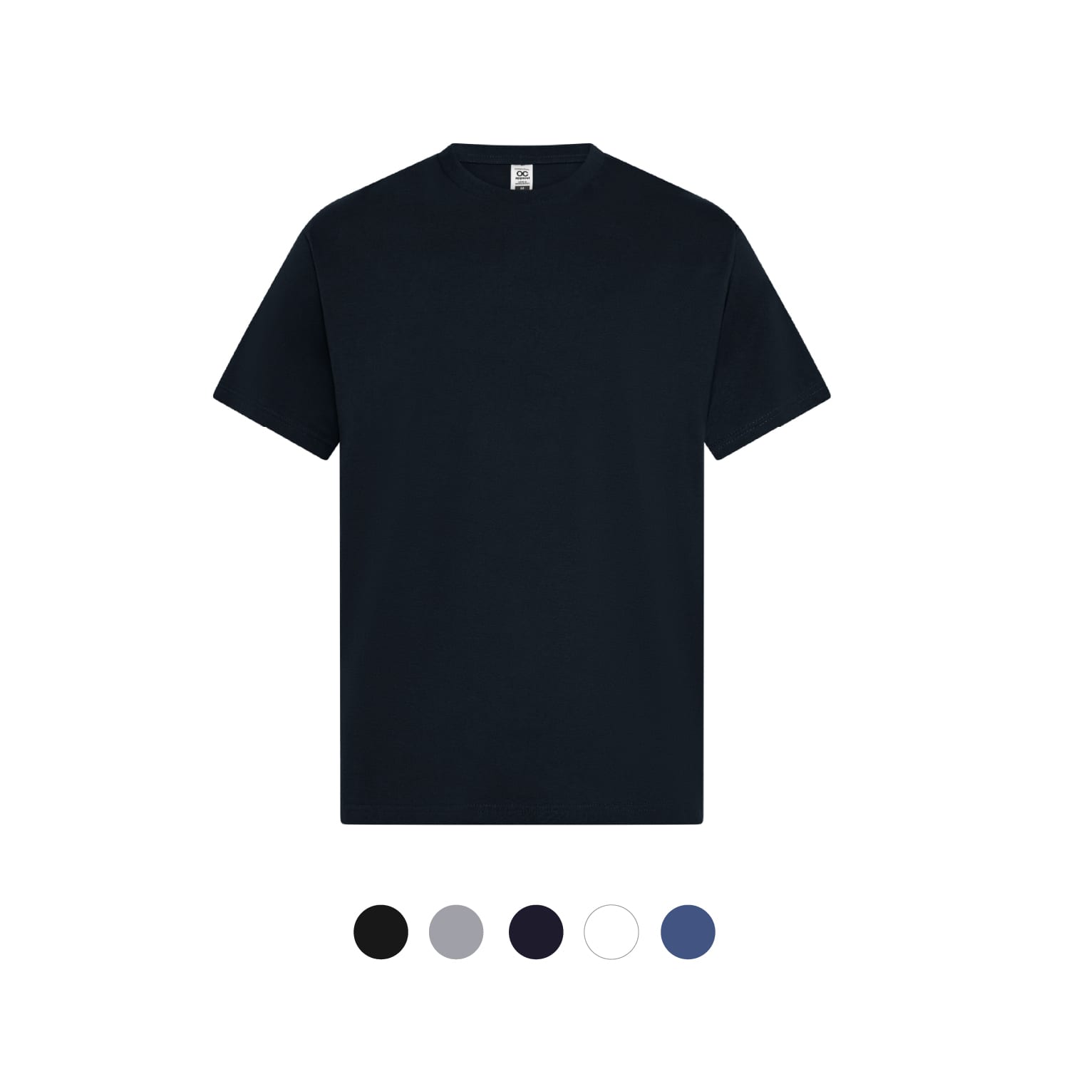 A black t-shirt with a classic crew neck design. Available in multiple colours with a logo on the label. Men’s Urban Chill - Image 1