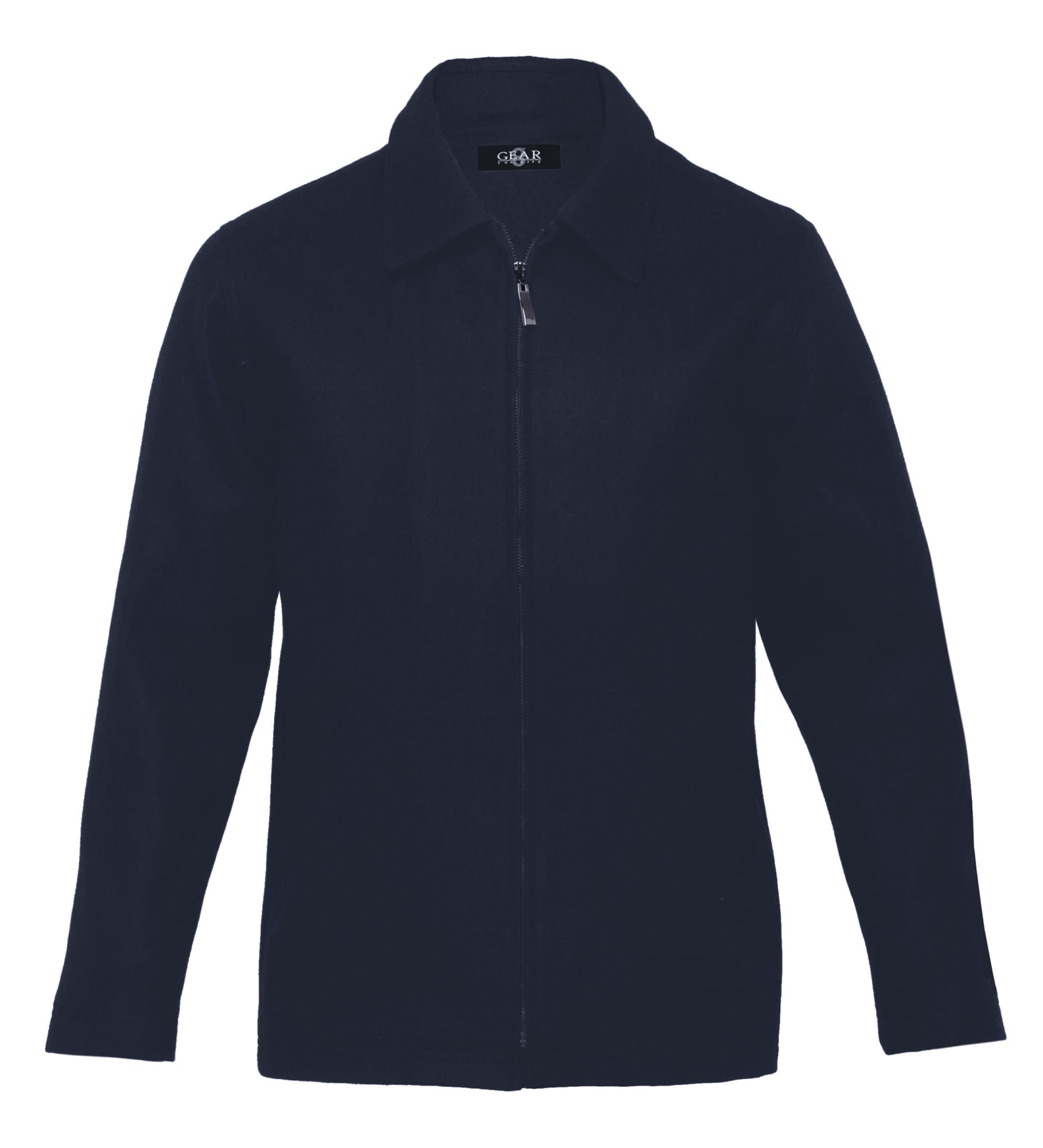 A Melton wool jacket for men in navy, featuring a zip closure and a collar. The jacket has a logo on the label. Melton Wool Ceo Jacket - Mens - Image 1