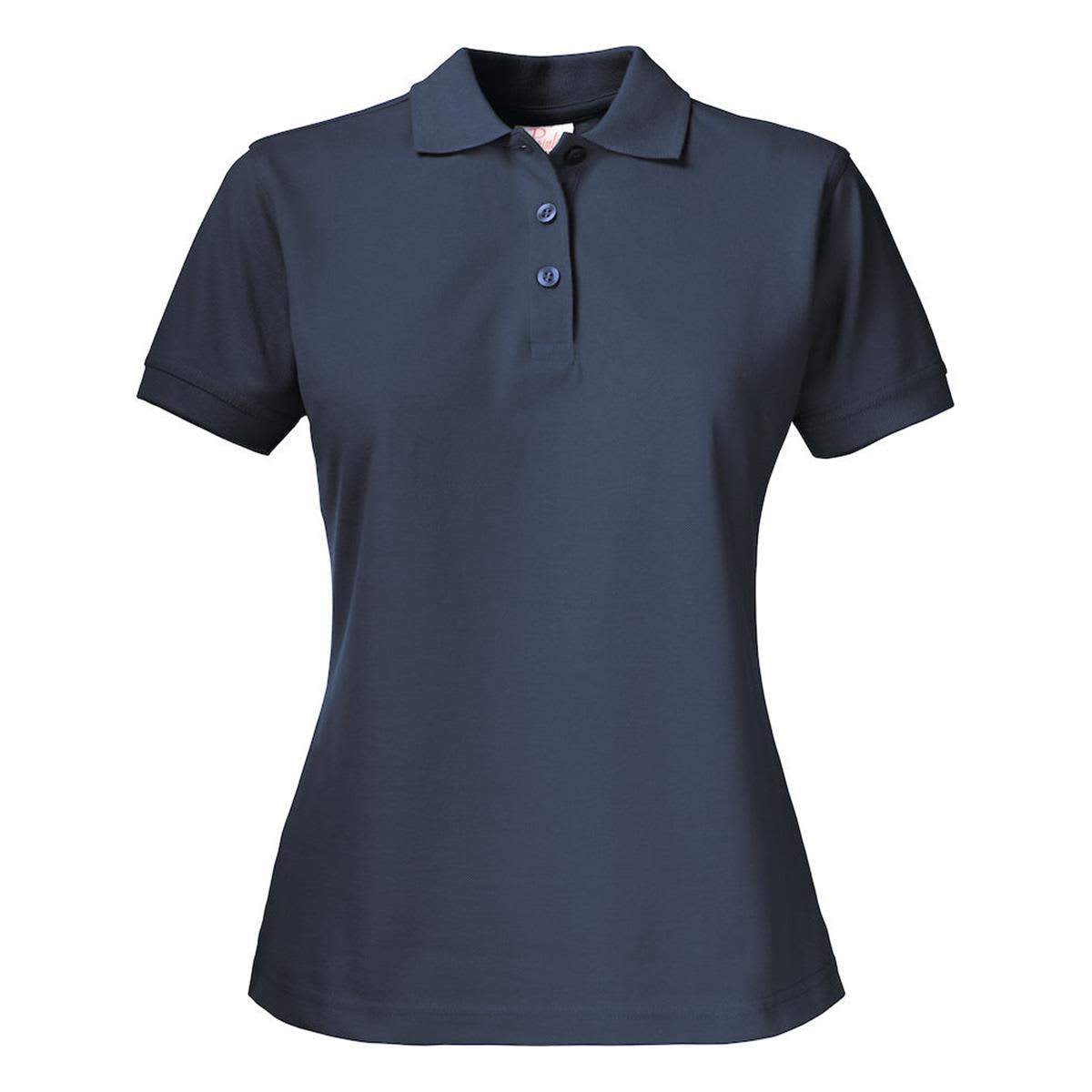 A dark navy women's cotton polo shirt featuring a classic polo collar and three-button placket. Surf Pro Women's Cotton Polo - Image 1