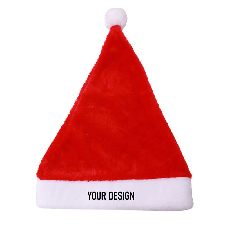 A drink bottle wrap featuring a vibrant red Santa hat design with a white fur trim and a pom-pom on top. Wine Bottle Wrap Cover Topper Santa Hat - Image 1