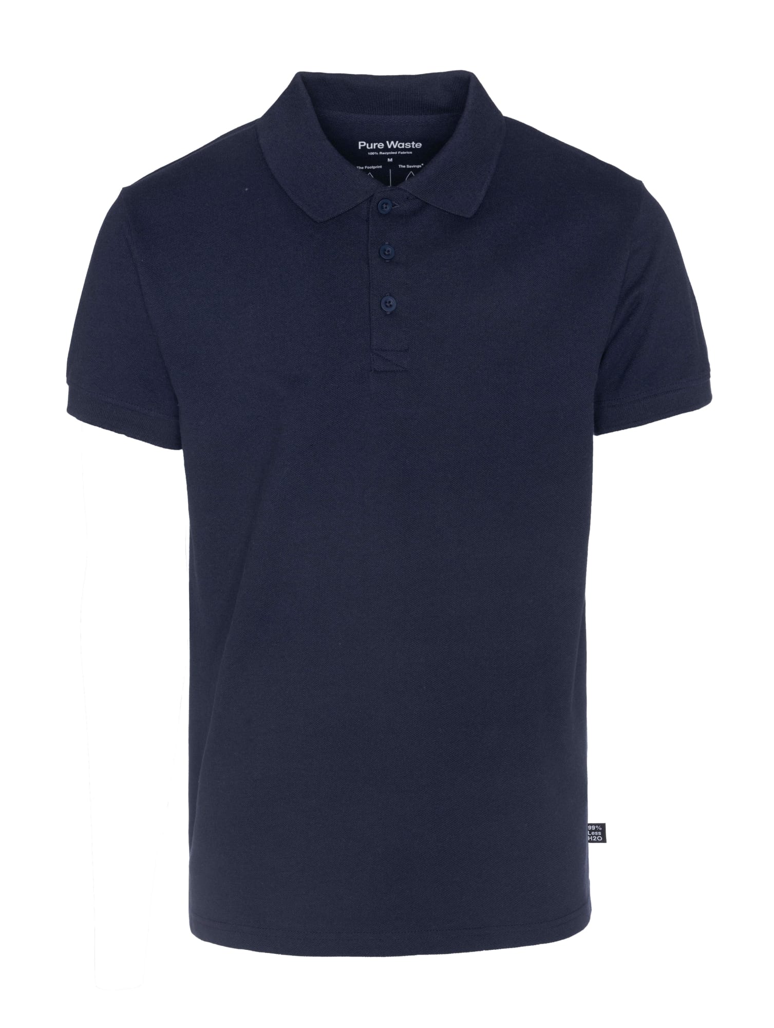 A navy blue men's pique polo shirt with short sleeves and a collar, featuring a logo. Men's Pique Polo Shirt - Image 1