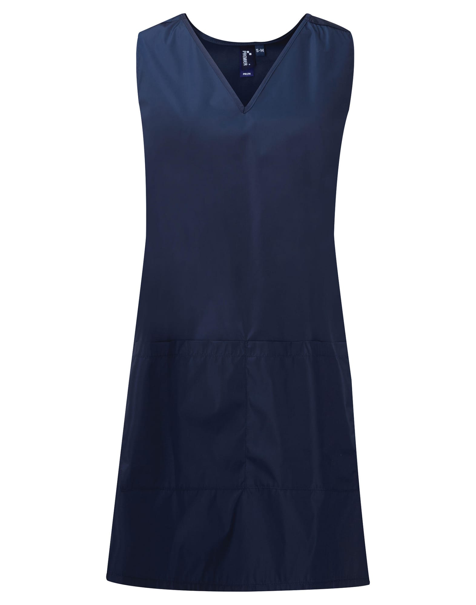 A waterproof wrap-around tunic in dark navy, featuring a V-neck and a simple, sleek design. Waterproof Wrap Around Tunic - Image 1