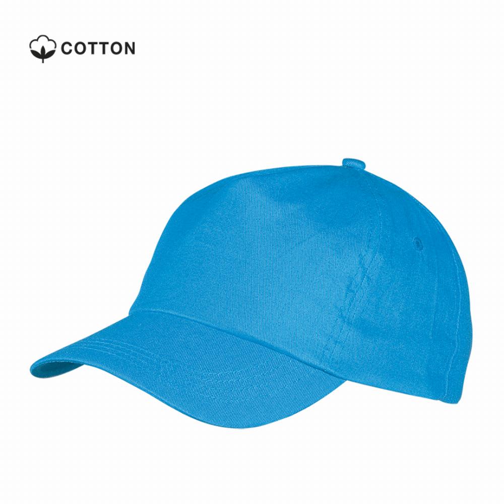 A blue cotton cap featuring a curved brim and a sleek design, with a logo on the side. Sport - Image 1