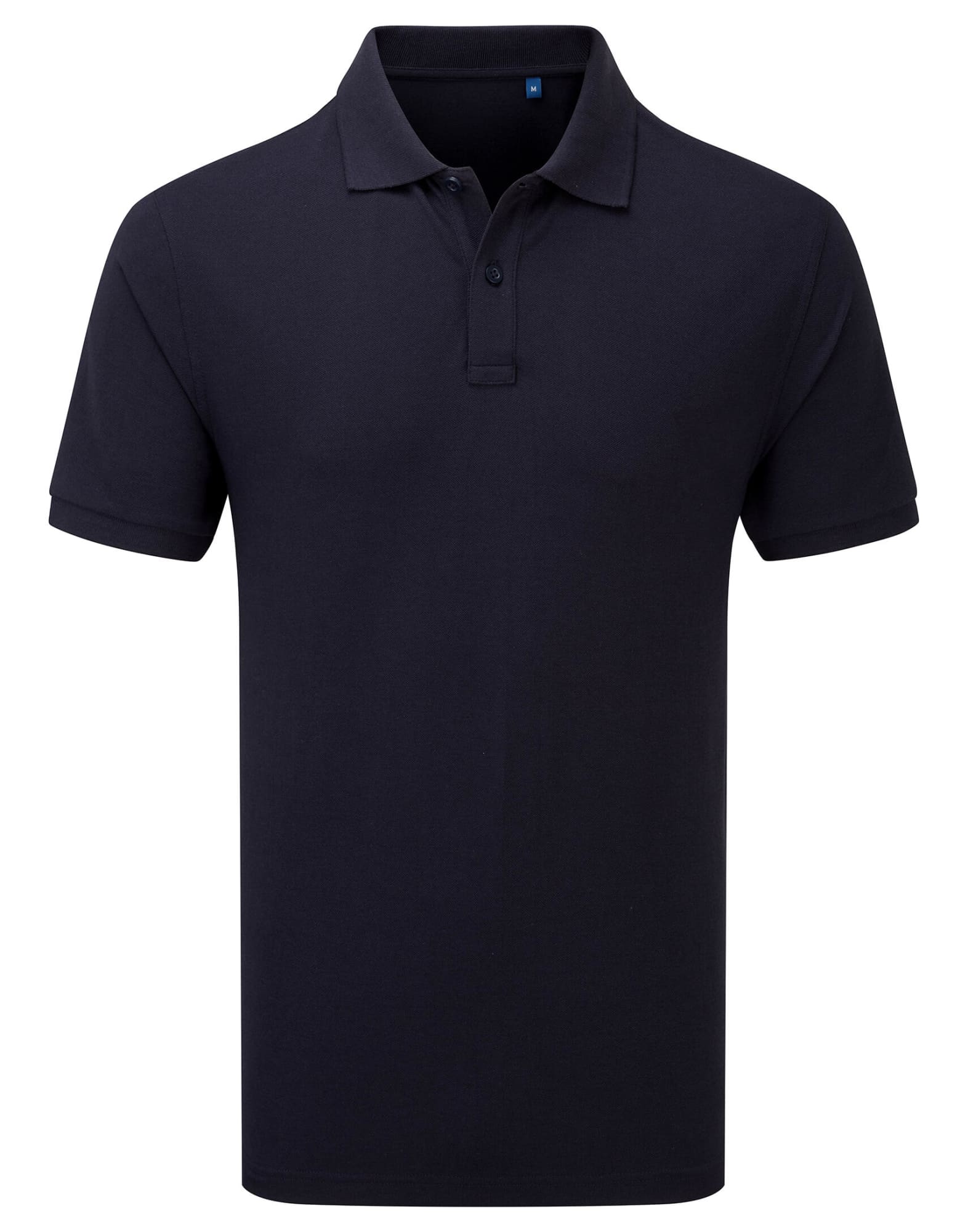A navy polo shirt with short sleeves and a collar, featuring a small logo on the chest. Essential S-S Workwear Polo Shirt - Image 1