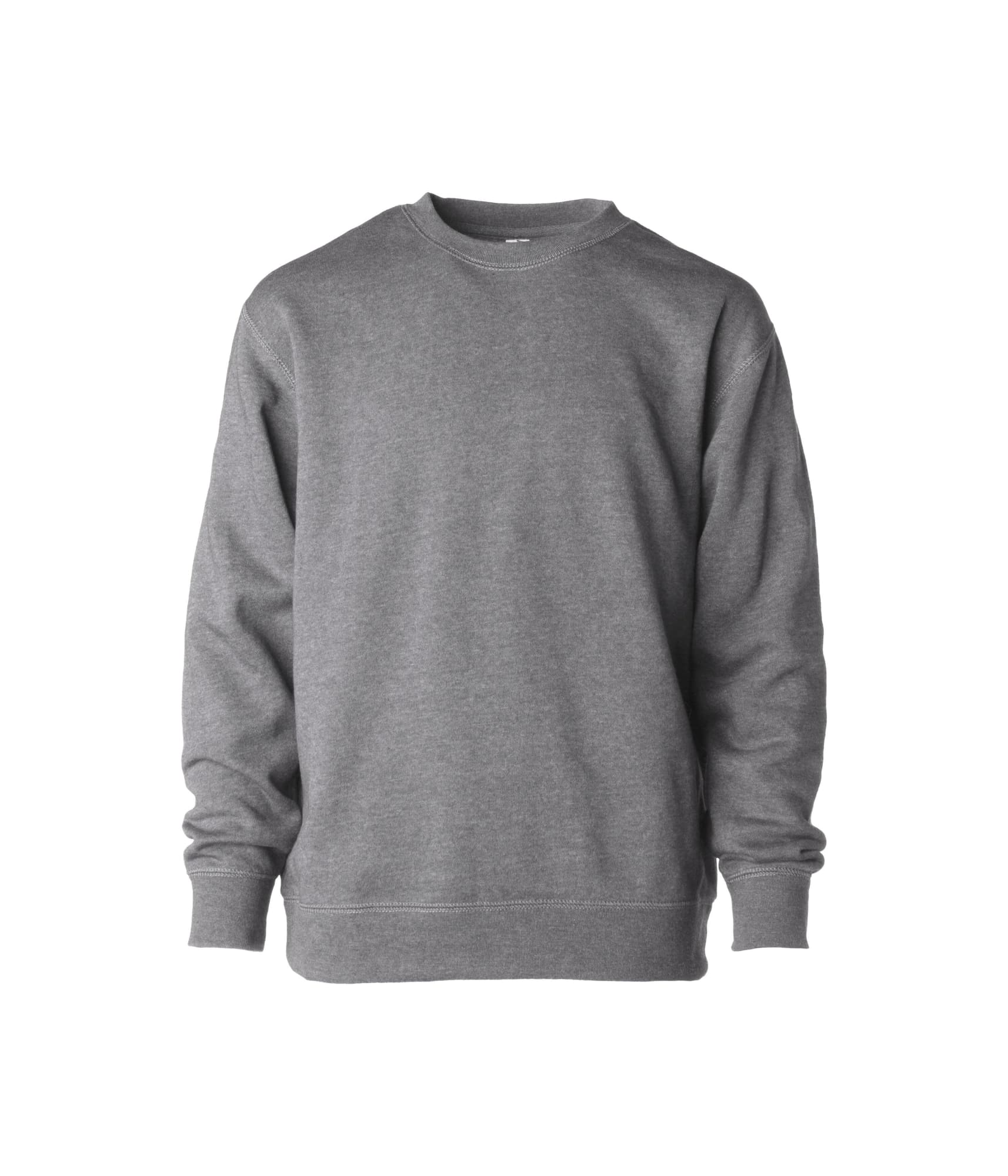 A grey crew sweatshirt with long sleeves and a round neckline. It features a logo on one side. Toddler Special Blend Crew - Image 1