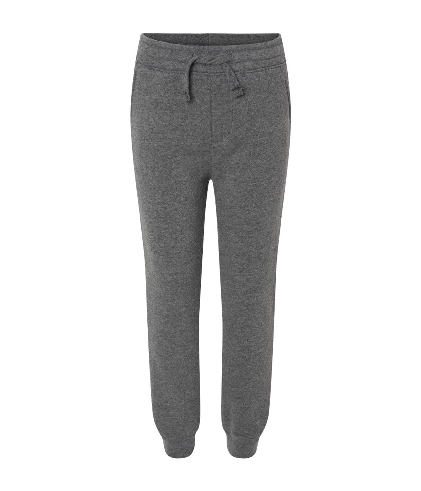 A pair of grey toddler sweatpants featuring an elastic waistband and cuffed ankles, with a logo on the waistband. Youth Special Blend Sweatpant - Image 1