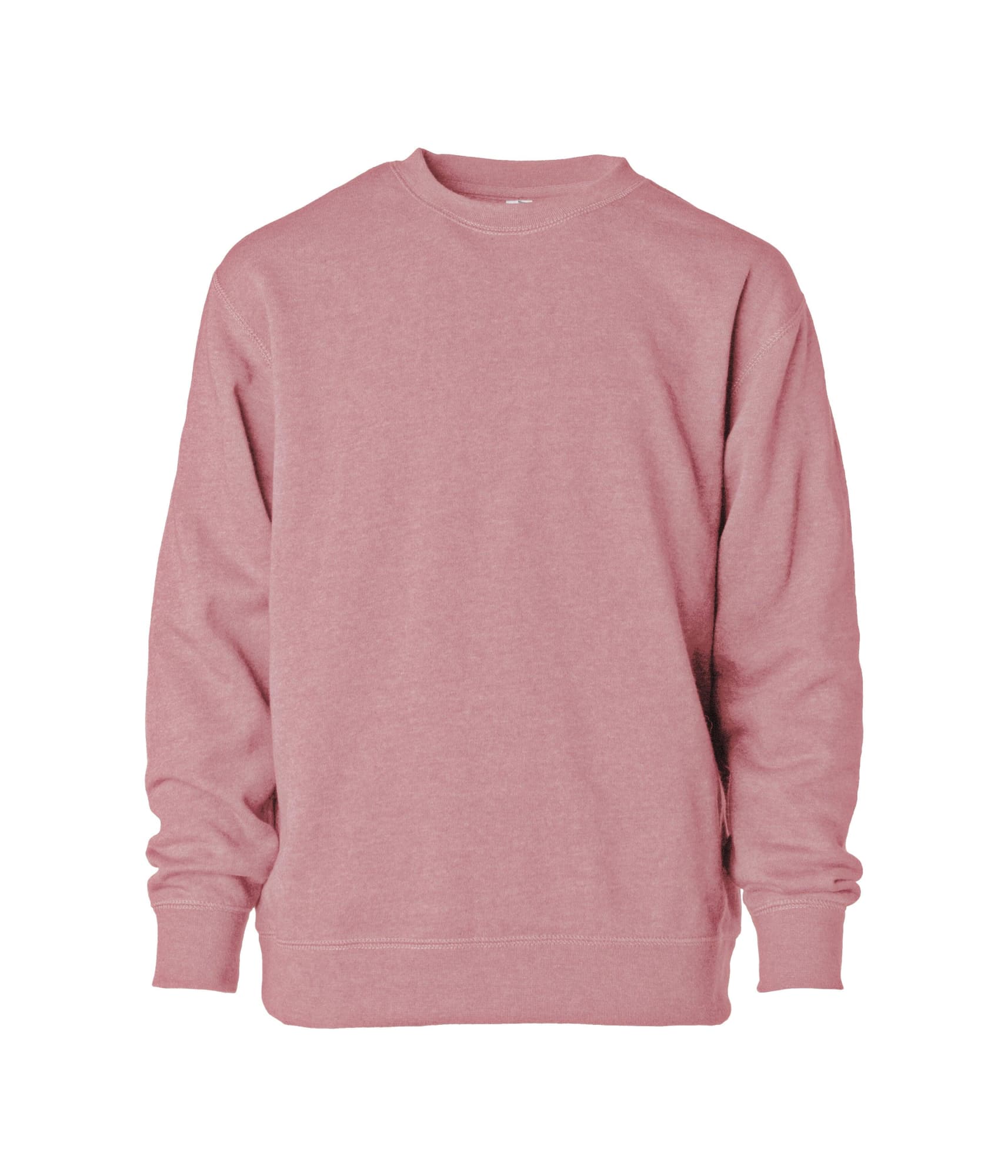 A pink crew sweatshirt with long sleeves and a plain design. It features a logo or branding on the fabric. Youth Special Blend Crew - Image 1