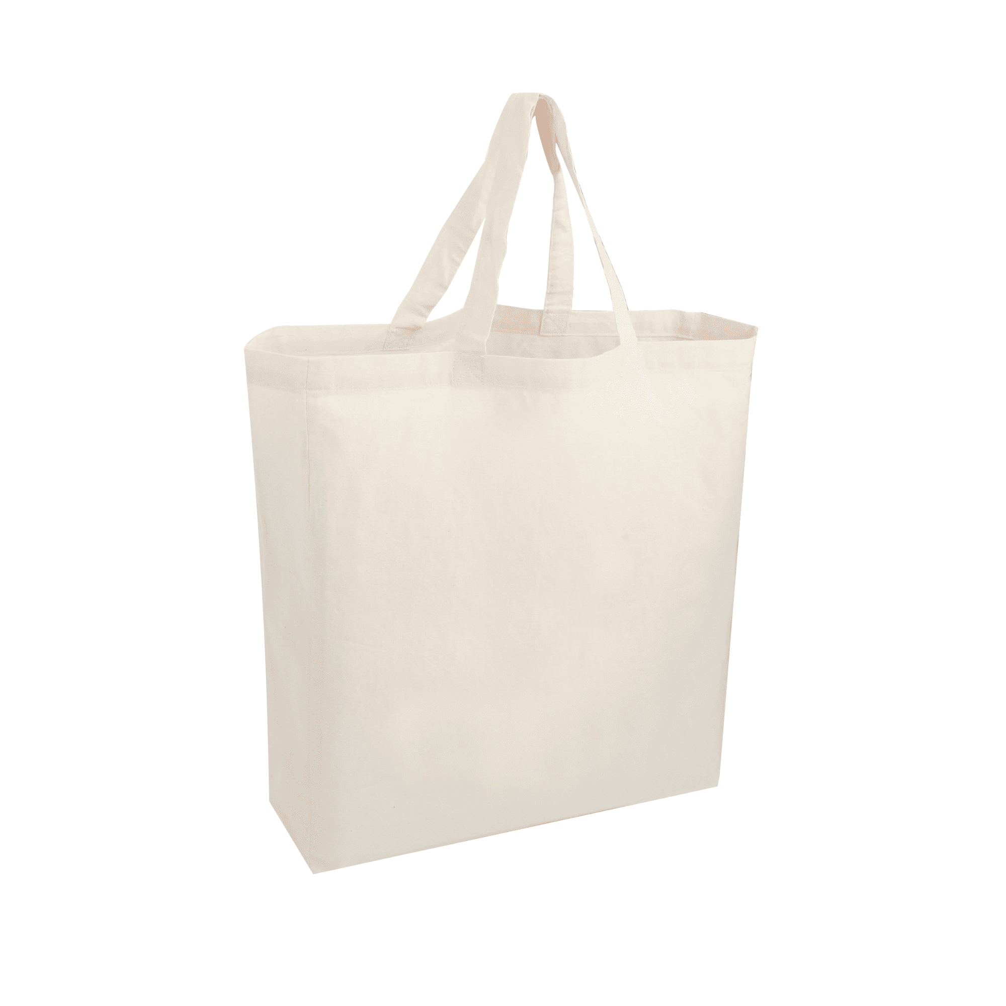 A cream-coloured cotton tote bag with two handles and a plain design, featuring a logo. Cotton Tote Bag - Image 1