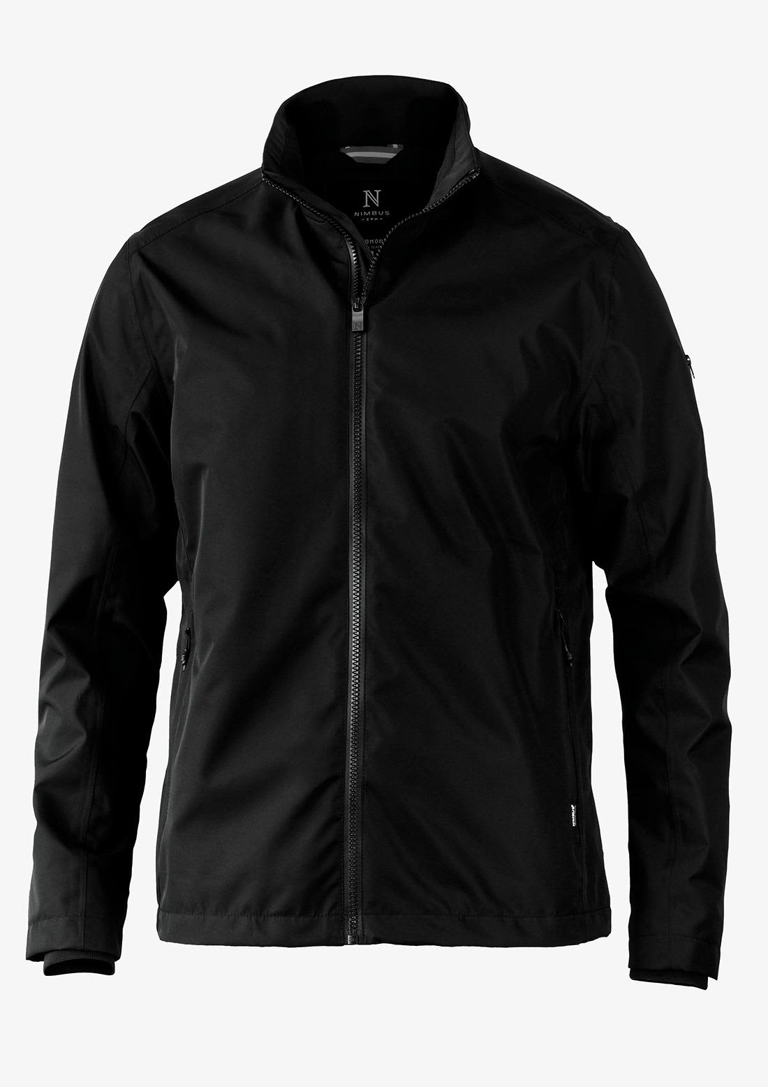 A men's jacket in black, featuring a zip front and a high collar, with a logo on the sleeve. Redmond Men Jacket - Image 1