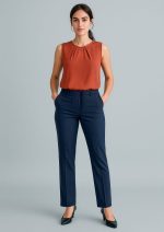 Womens Cool Stretch Tapered Leg Adjustable Waist Pant