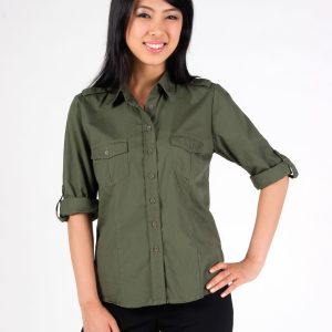Womens Military Long Sleeve Shirt
