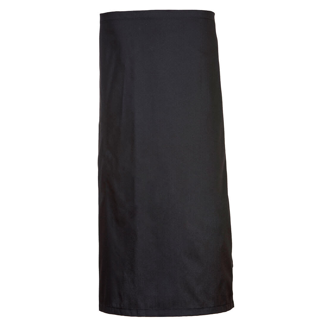 A black waist apron with a pocket, featuring a simple design and no visible logos. Waist Apron with Pocket - Image 1
