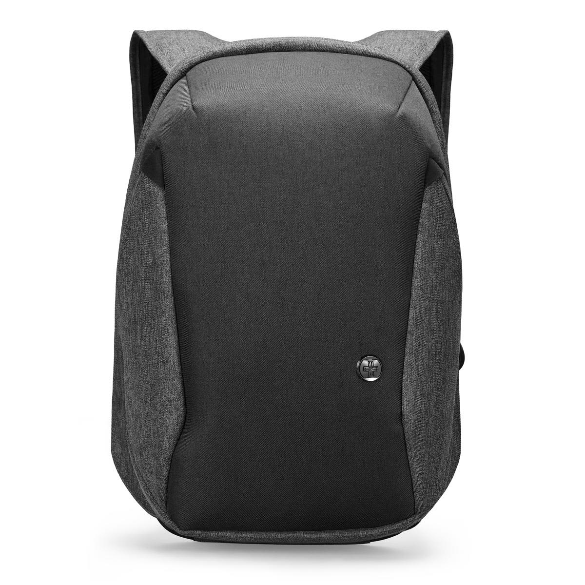 A sleek grey backpack with a minimalistic design and a logo on the front. Suitable for everyday use. Swissdigital Cosmo 3.0 Backpack - Image 1