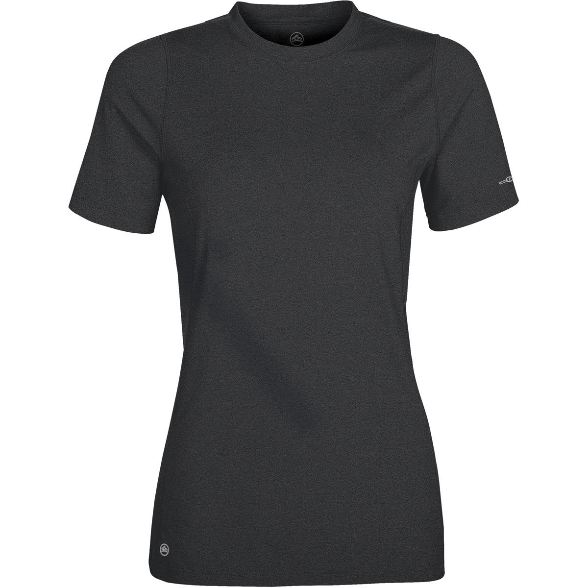A short-sleeved women's t-shirt in dark grey with a logo on one sleeve. Women's Lotus H2X-Dry S/S Tee - Image 1