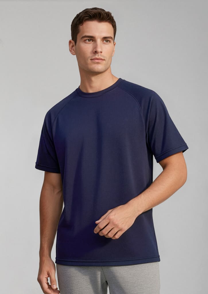 A navy blue men's short sleeve tee with a simple design, featuring a logo. Mens Sprint Short Sleeve Tee - Image 1