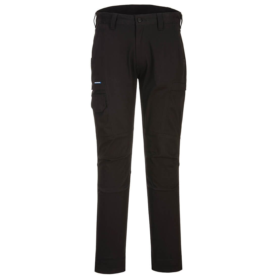 Black cargo trousers featuring multiple pockets and a logo. Suitable for various outdoor activities. KX3 Cargo Pants - Image 1