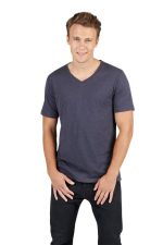 Men's / Unisex Raw Cotton Wave V Neck T-shirt