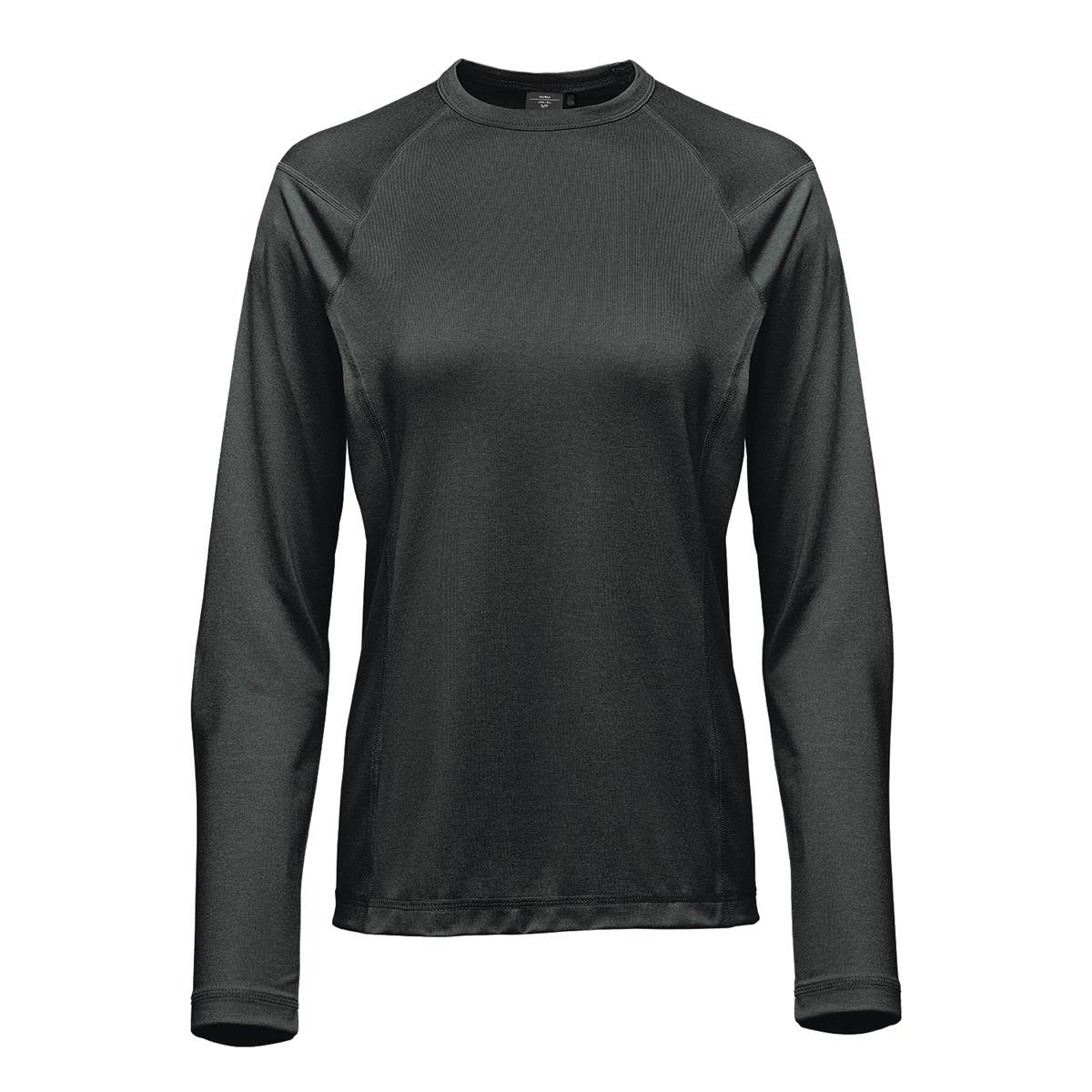 A dark green women's long-sleeve tee with a fitted design and a logo. Women's Volante H2X-Dry L/S Tee - Image 1