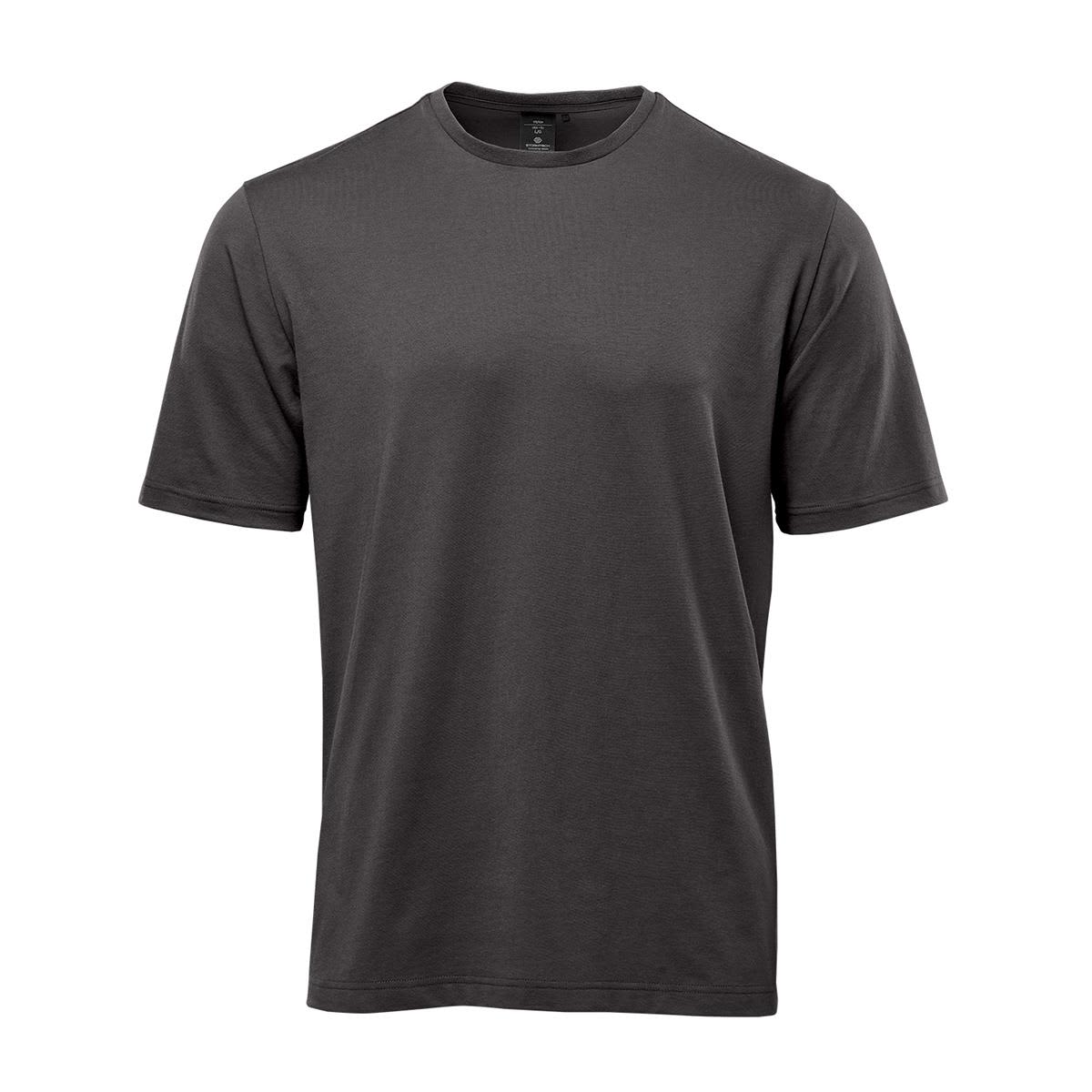 A grey men's t-shirt with short sleeves, featuring a logo on the design. Men's Oasis Tee - Image 1