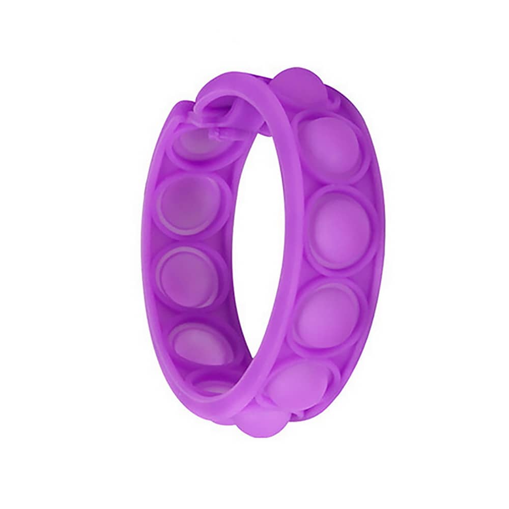 A purple pop bubble toy bracelet made of flexible material, featuring multiple bubble-like protrusions. New Pop Bubble Toy Bracelet - Image 1
