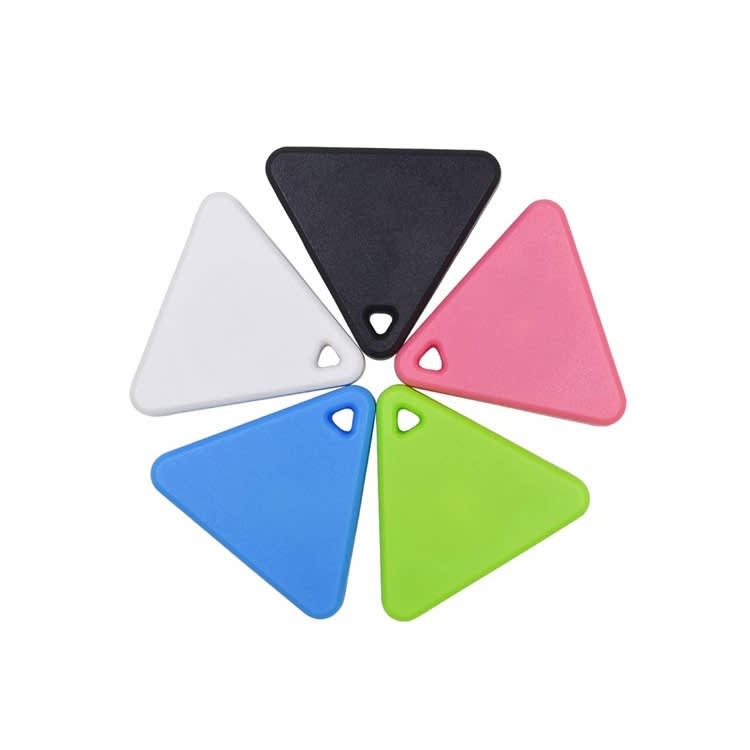 A group of five triangular smart tags in black, white, pink, blue, and green. Each tag features a small hole for attachment. Smart Tag - Image 1