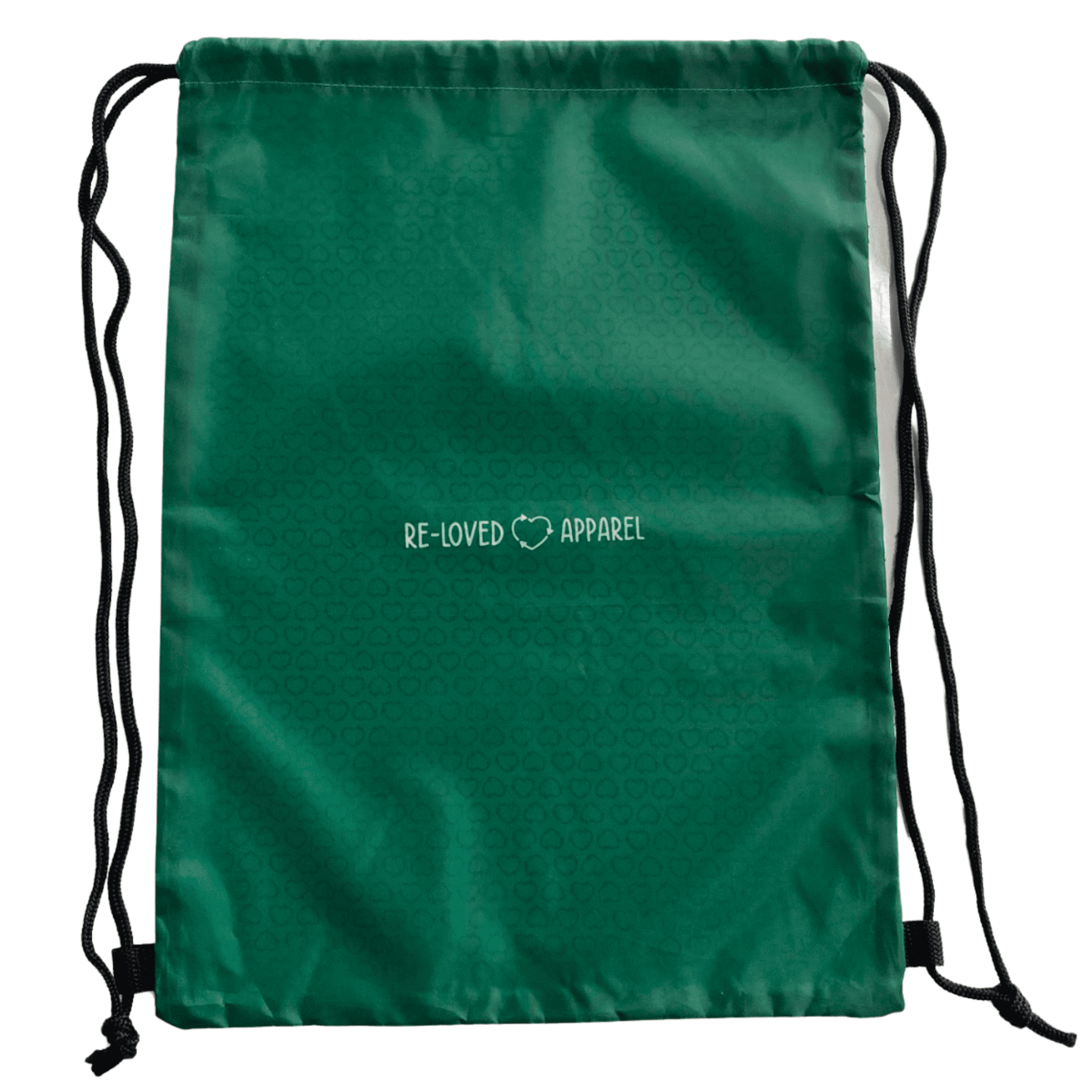 A large green drawstring backpack made from recycled materials, featuring a logo on the front. Yamba rPET Drawstring Backpack - Large - Image 1
