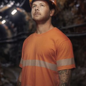 Mens Hi Vis Segmented Tape Cotton Tee