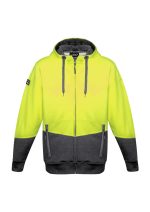 Unisex Hi Vis Textured Jacquard Full Zip Hoodie