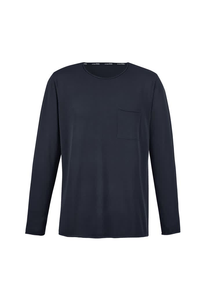 A unisex long-sleeve pullover in navy, featuring a pocket on the front and a logo. Unisex Streetworx Heritage Pullover - Image 1