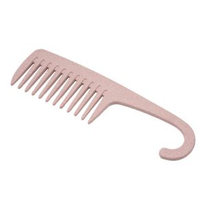 Wide Tooth Wheat Straw Comb With Curved Hook Handle