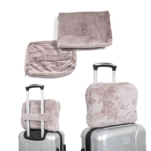 Flannel Travel Blanket With Zipper Bag