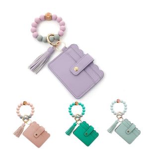 Women’s Bracelet Wallet Keychain With Tassel